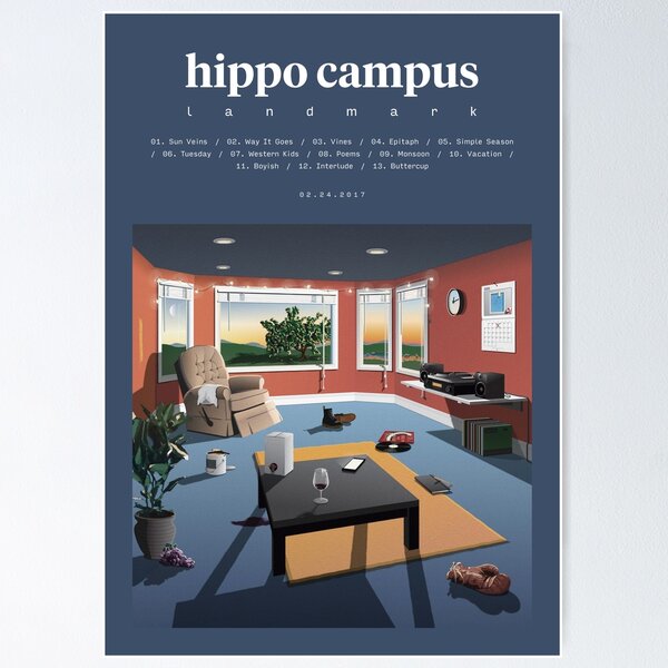 Artikel-Vorschau von Hippo Campus – Landmark (2017) Musikalbum-Cover Poster, designt und verkauft von TamDigitalPrint.