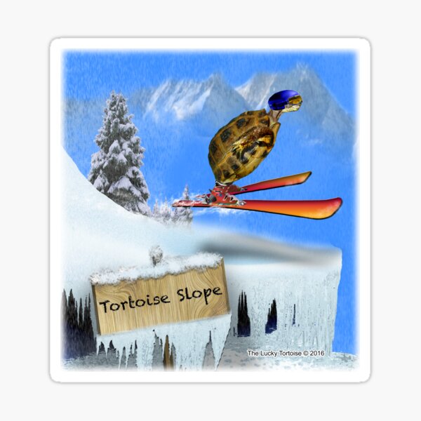 Skiing Tortoise Slope Sticker