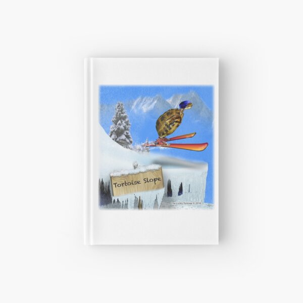Skiing Tortoise Slope Hardcover Journal
