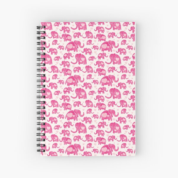 Elephant Hearts Repeat Pattern Spiral Notebook