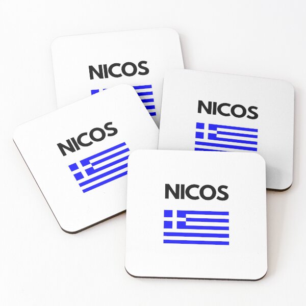 Item preview, Nicos Greek Name with Greek Flag Design designed and sold by TheGreekGuy.