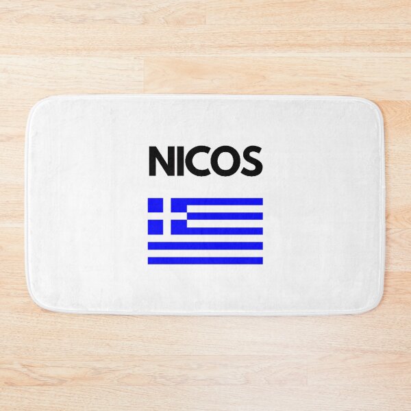 Item preview, Nicos Greek Name with Greek Flag Design designed and sold by TheGreekGuy.
