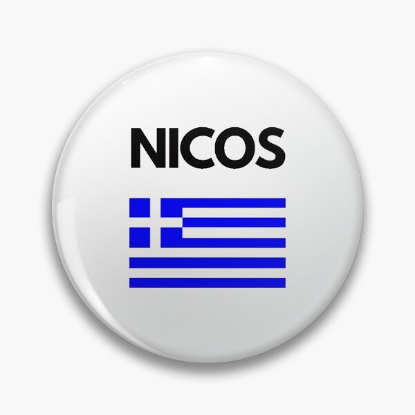 Item preview, Nicos Greek Name with Greek Flag Design designed and sold by TheGreekGuy.