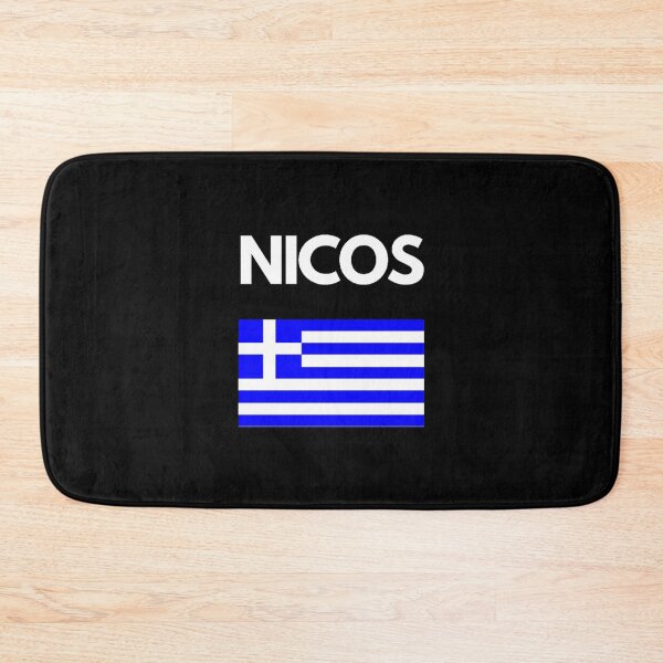 Item preview, Nicos Greek Name with Greek Flag Design designed and sold by TheGreekGuy.