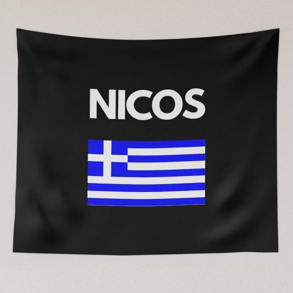 Item preview, Nicos Greek Name with Greek Flag Design designed and sold by TheGreekGuy.