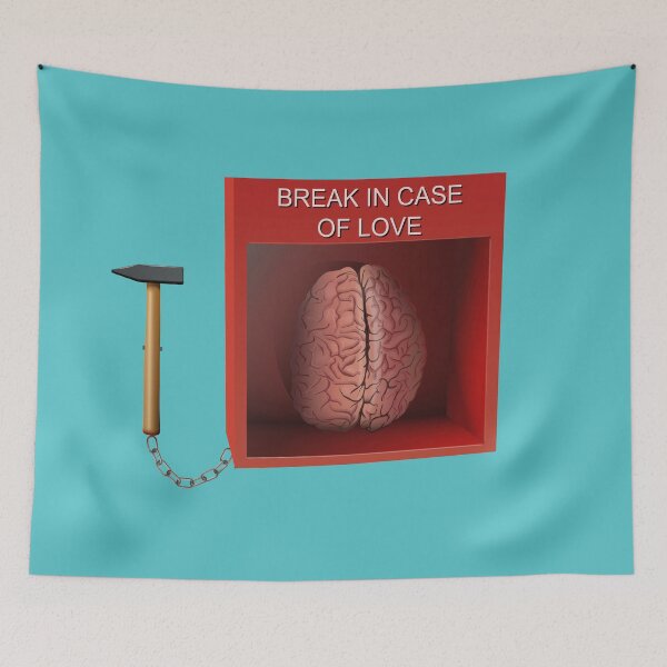 Item preview, Break in case of love, emergency box art on blue designed and sold by AznavourByKarin.