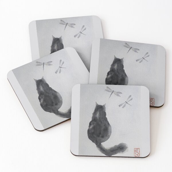 Item preview, Cat with dragonflies designed and sold by James Shand.
