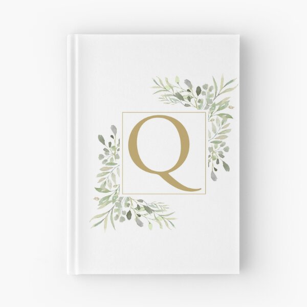 Item preview, Gold Letter Q Monogram Watercolor Greenery designed and sold by theimagezone.