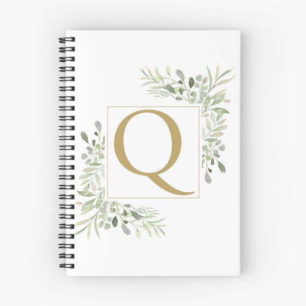 Item preview, Gold Letter Q Monogram Watercolor Greenery designed and sold by theimagezone.