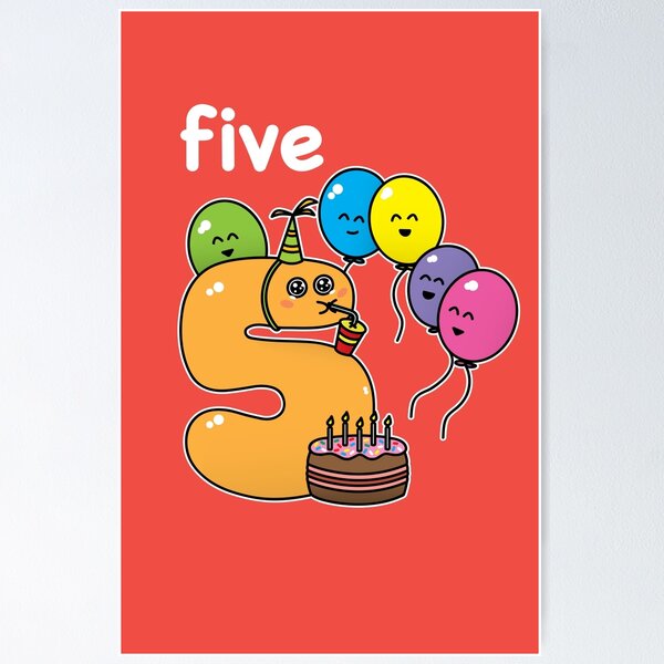 Item preview, NUMBER 5 BIRTHDAY designed and sold by MazOne2One.