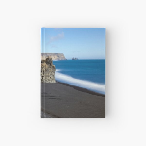 Black Beach at Vik Hardcover Journal
