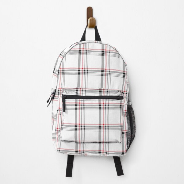 Item preview, White Plaid Pattern With Black And Red Stripes designed and sold by D-Spot Shop.