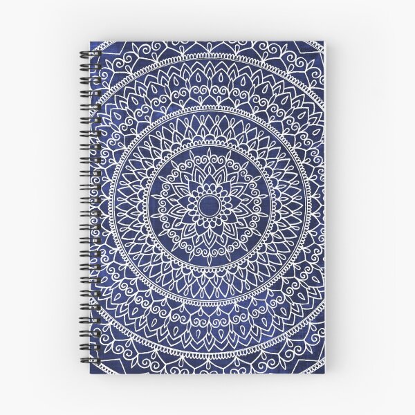 Item preview, Intricate Hand Drawn White And Navy Blue Mandala  designed and sold by Zedart.