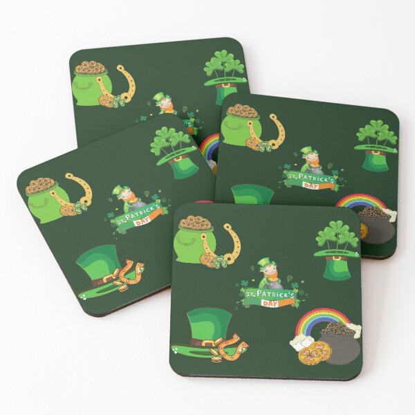 Item preview, St. Patricks Day Leprechaun, Clover, Hat, And Pot of Gold   designed and sold by Ellisen Prints.