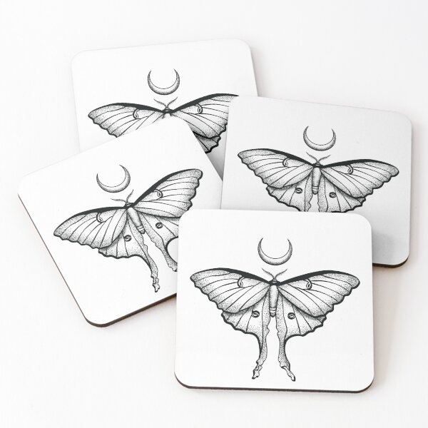 Item preview, Luna Moth White Insect Crescent Moon Beautiful Elegant Design for Insect or Bug Lovers (m) designed and sold by OopteesLydia.