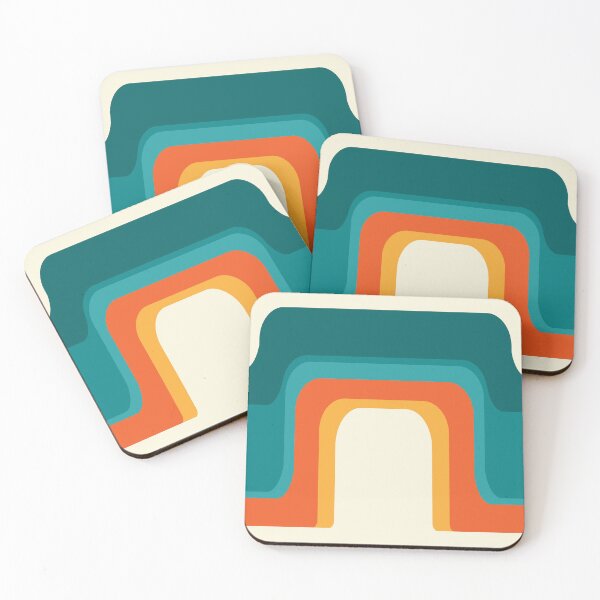Item preview, Mid-Century Modern Rainbow Teal Yellow Orange designed and sold by MonstersMashU.