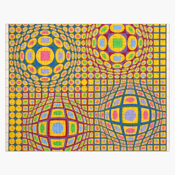 Op Art. Victor #Vasarely, was a Hungarian-French #artist, who is widely accepted as a #grandfather and leader of the #OpArt movement Jigsaw Puzzle
