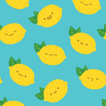 Artwork thumbnail, Cute Lemons - Blue Pattern by ElectricFangs
