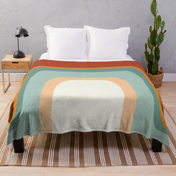 Item preview, Mid-Century Modern Rainbow Rust Orange Sage Mint Boho designed and sold by MonstersMashU.