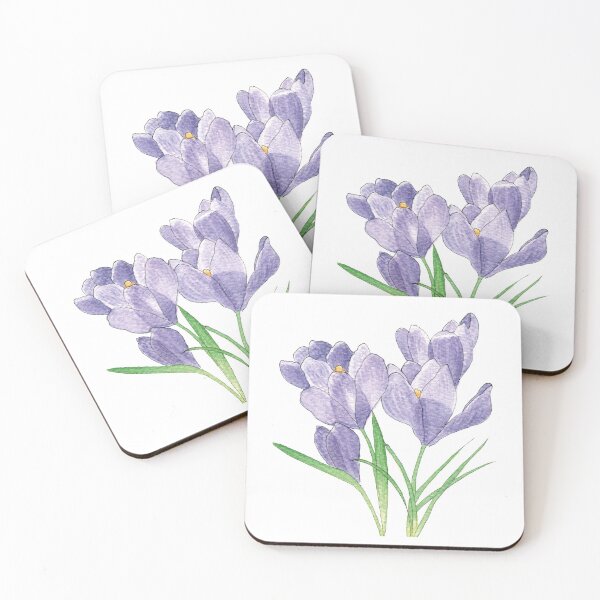 Item preview, Watercolor Purple Crocuses - Spring Wildflowers designed and sold by AlicjaCurioseur.