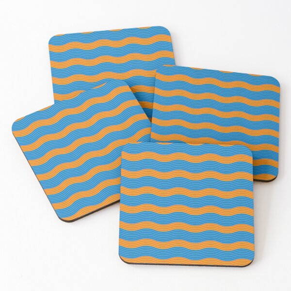 Item preview, Waves Pattern Waves Blue Orange designed and sold by OmmeDesigns.