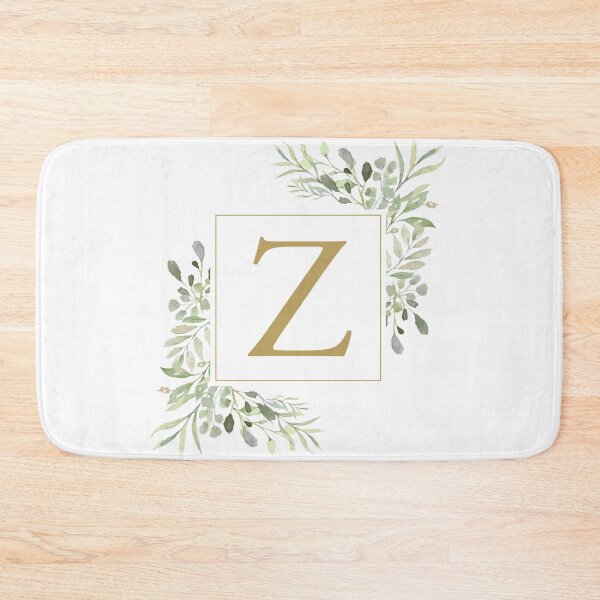 Item preview, Gold Letter Z Monogram Watercolor Greenery designed and sold by theimagezone.