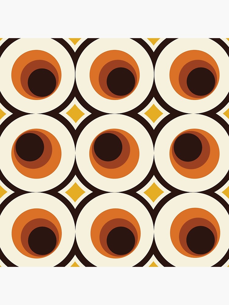 Thumbnail 3 of 3, Throw Pillow, 1970s Orange Mid-Century Modern Circle 1 designed and sold by MonstersMashU.