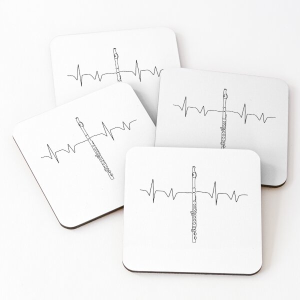 Item preview, MUSICONPRINT FLUTE HEARTBEAT musician band orchestra instrument designed and sold by yourtravelguide.