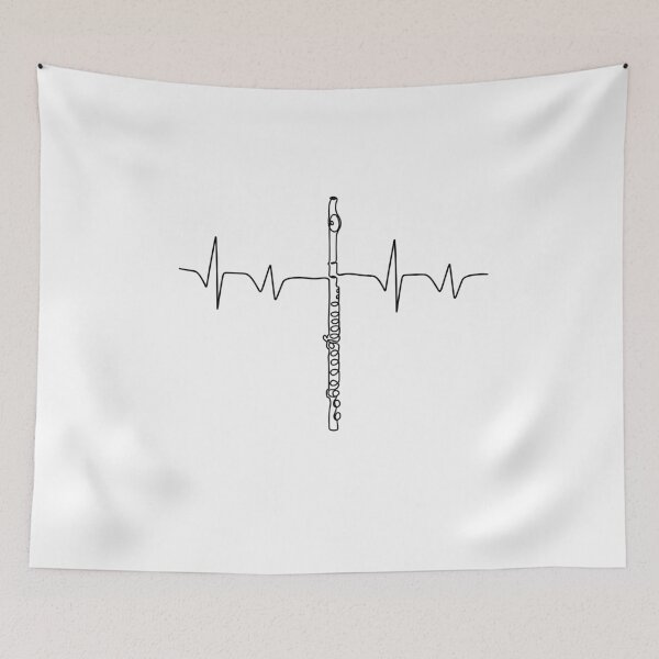 Item preview, MUSICONPRINT FLUTE HEARTBEAT musician band orchestra instrument designed and sold by yourtravelguide.