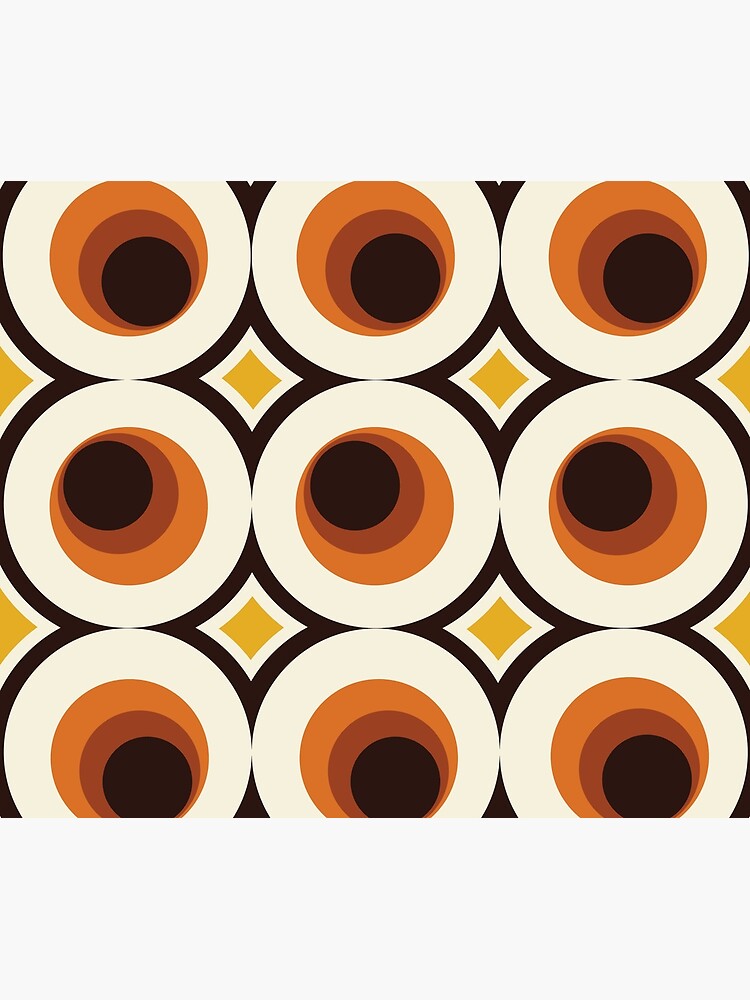 Thumbnail 2 of 2, Duvet Cover, 1970s Orange Mid-Century Modern Circle 1 designed and sold by MonstersMashU.