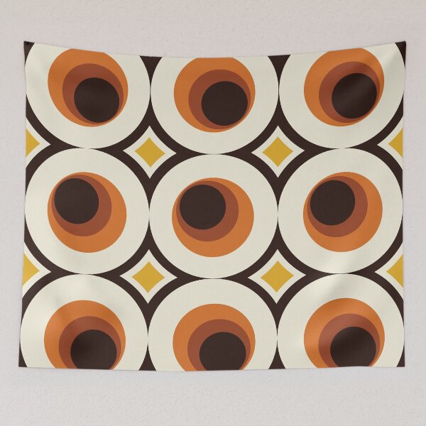 Item preview, 1970s Orange Mid-Century Modern Circle 1 designed and sold by MonstersMashU.
