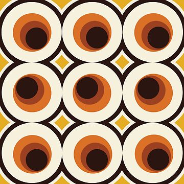 Artwork thumbnail, 1970s Orange Mid-Century Modern Circle 1 by MonstersMashU
