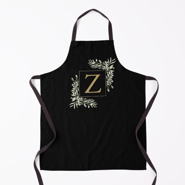 Item preview, Gold Letter Z Monogram Watercolor Greenery Black designed and sold by theimagezone.
