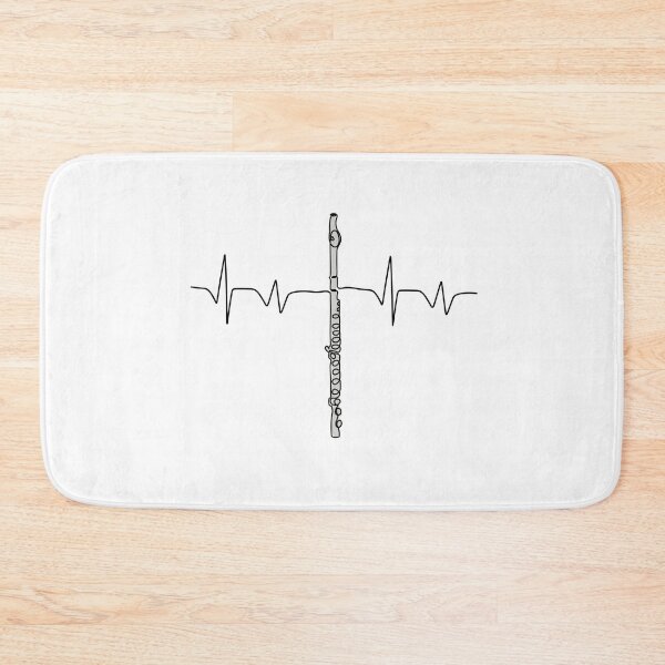 Item preview, MUSICONPRINT FLUTE HEARTBEAT Colored musician band orchestra instrument designed and sold by yourtravelguide.