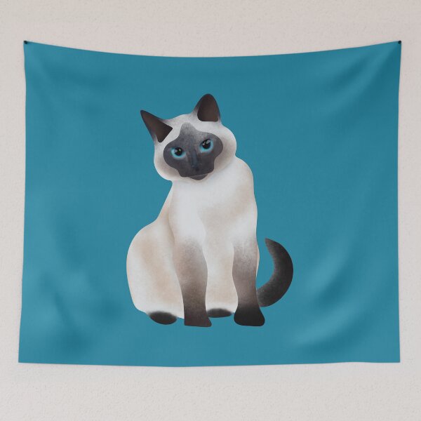 Item preview, Siamese cat with blue eyes design designed and sold by unepommedeterre.