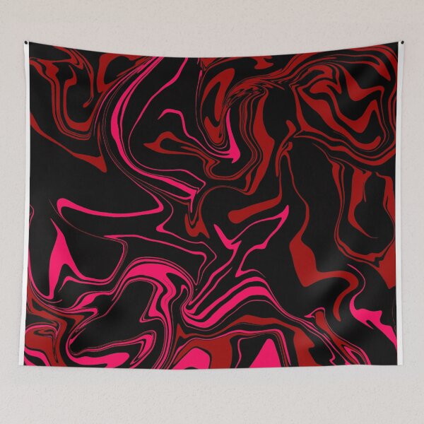 Aperçu de l'œuvre Fondant abstrait rose rouge et noir créée et vendue par WildNClassyFun.