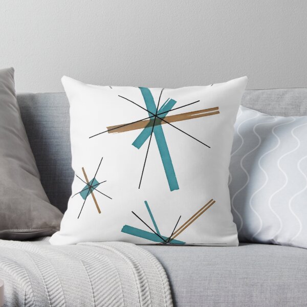 Salem North Star Atomic Starburst Mid Century Modern Throw Pillow