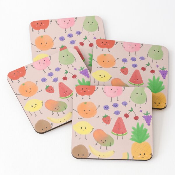 Item preview, Happy Fruits, fruits, food, tasty, wseet, cute, kawaii, yum, cheer designed and sold by Snowfly Studio.