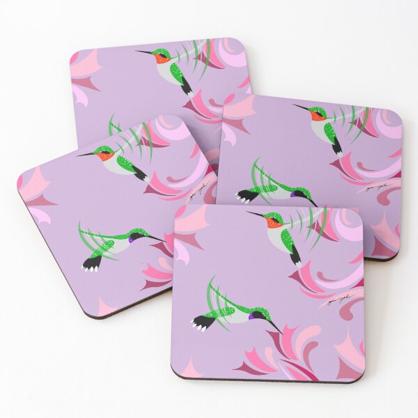 Item preview, Abstract Birds: Ruby-throated and Black-chinned Hummingbirds designed and sold by Natures-Vein.