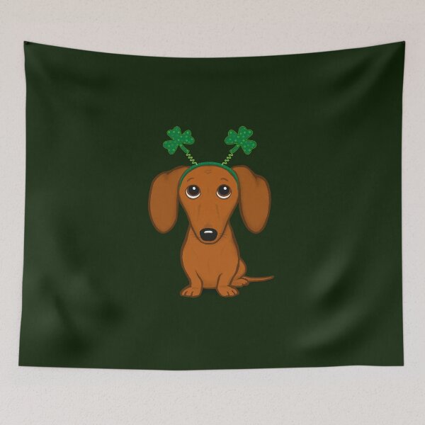 Item preview, Saint Patricks's Day Dog | Funny Shamrock Dachshund | Cute Wiener Dog designed and sold by Jenn Inashvili.