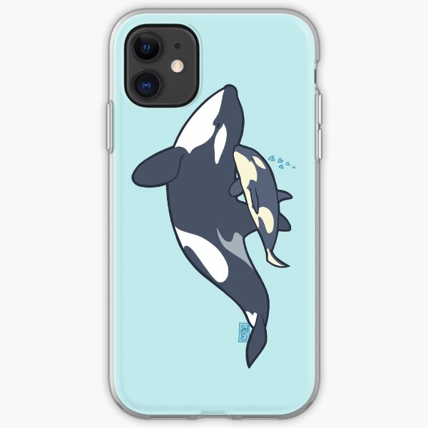 Orca mother and calf iPhone Soft Case