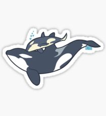 Orca mother and calf Sticker
