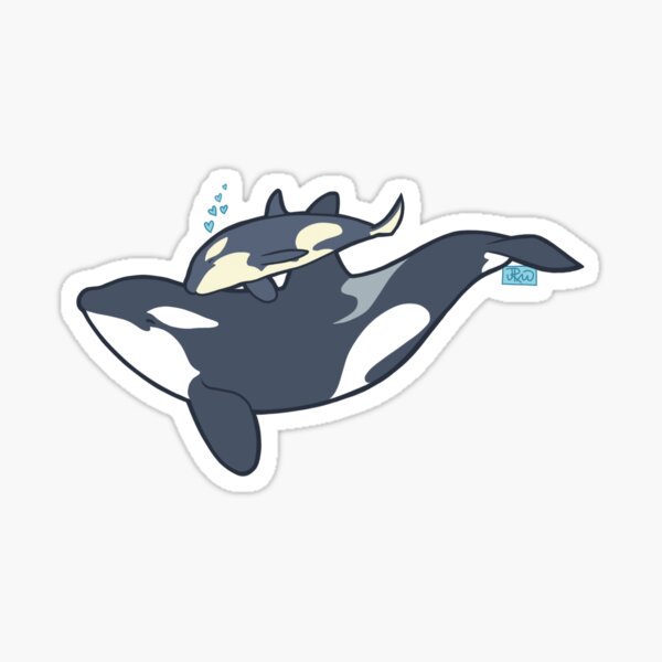 Orca mother and calf Sticker