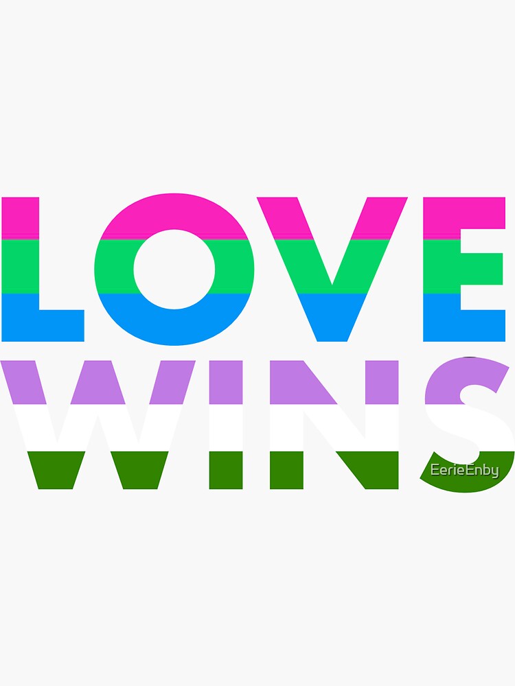 Love Wins Polysexual Lgbtq Genderqueer Pride Sticker For Sale By