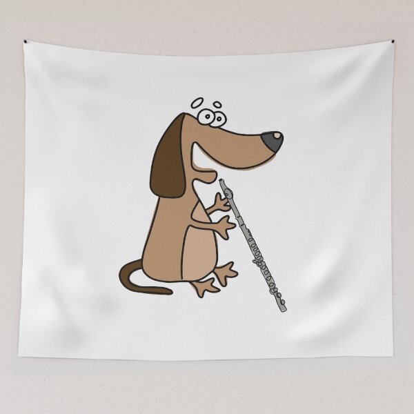 Item preview, MUSICONPRINT FLUTE DOG PUPPY musician band orchestra instrument designed and sold by yourtravelguide.