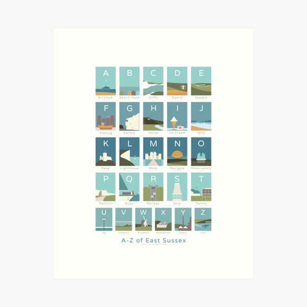 a-z of east sussex Art Print
