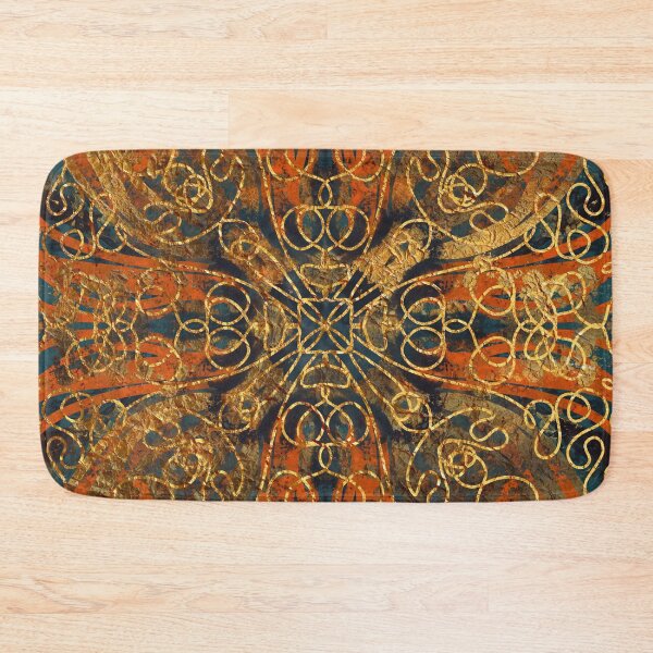 Item preview, Art Nouveau Mandala Gold Scrollwork Metallic Organic Arts And Crafts designed and sold by SparrowsEndArt.