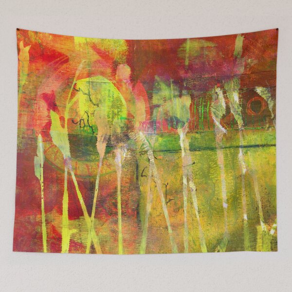 Item preview, Mystery Garden Abstract Collage Painting designed and sold by NancyMerkle.