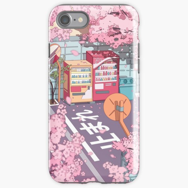Item preview, A beautiful aesthetic Tokyo street and  the pink sakura tree blossom designed and sold by AnGoArt.