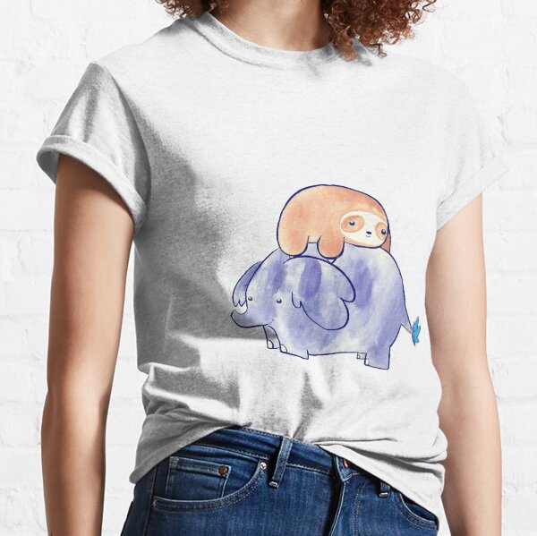 Little Sloth und Elefant Aquarell Classic T-Shirt